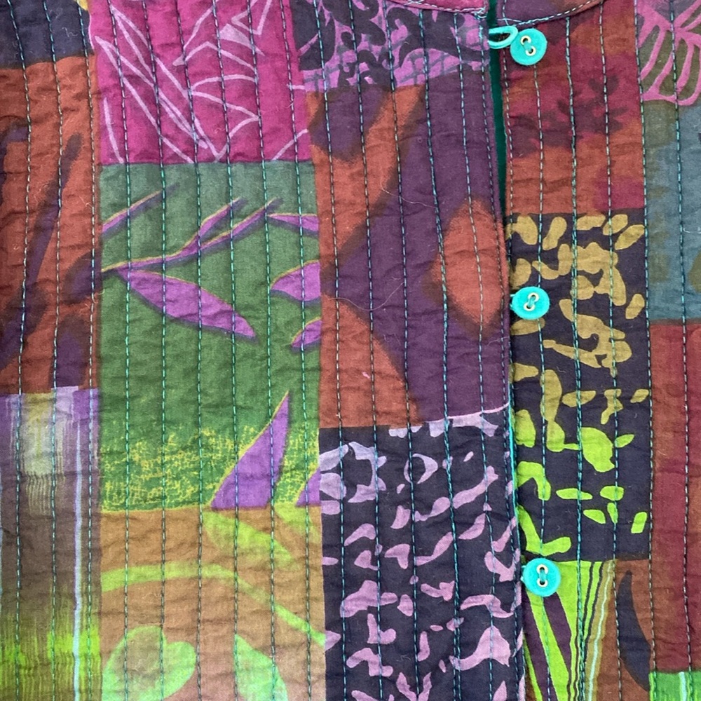 Handcrafted Patchwork Quilted Jacket Women's Size… - image 6